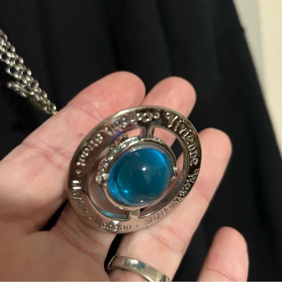 Vintage Vivienne Westwood Silver Necklace with Blue Orb Pendant - Picture 2 of 5